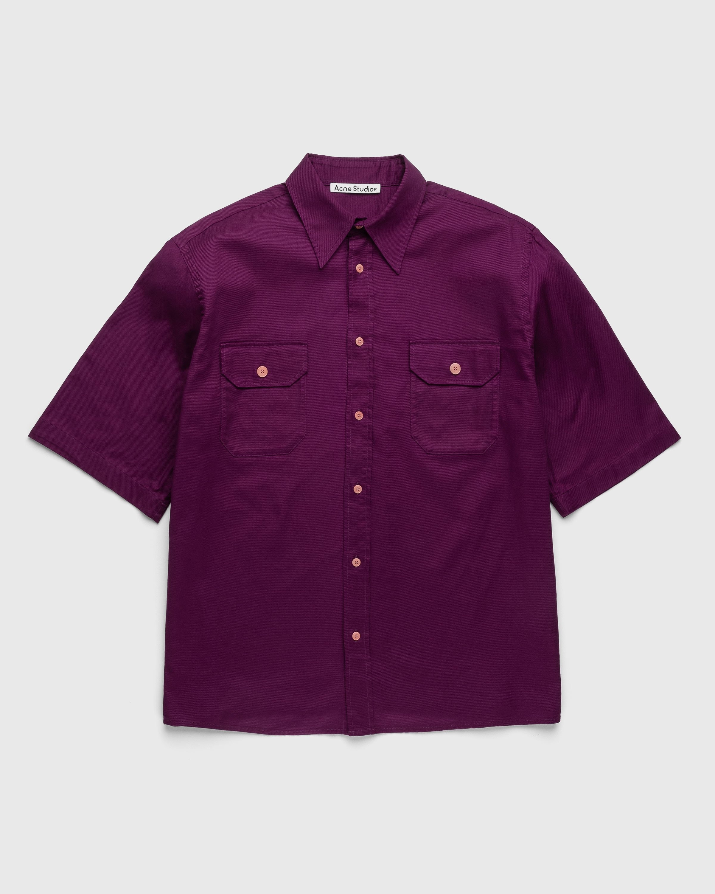 Acne Studios – Short-Sleeve Button-Up Shirt Purple | Shop Highsnobiety