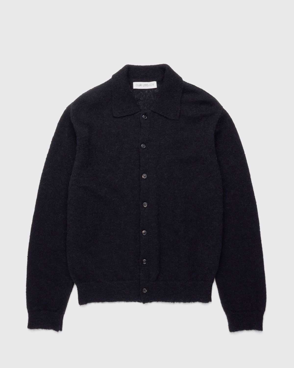 Our Legacy – Evening Polo Black Fuzzy Alpaca | Highsnobiety Shop