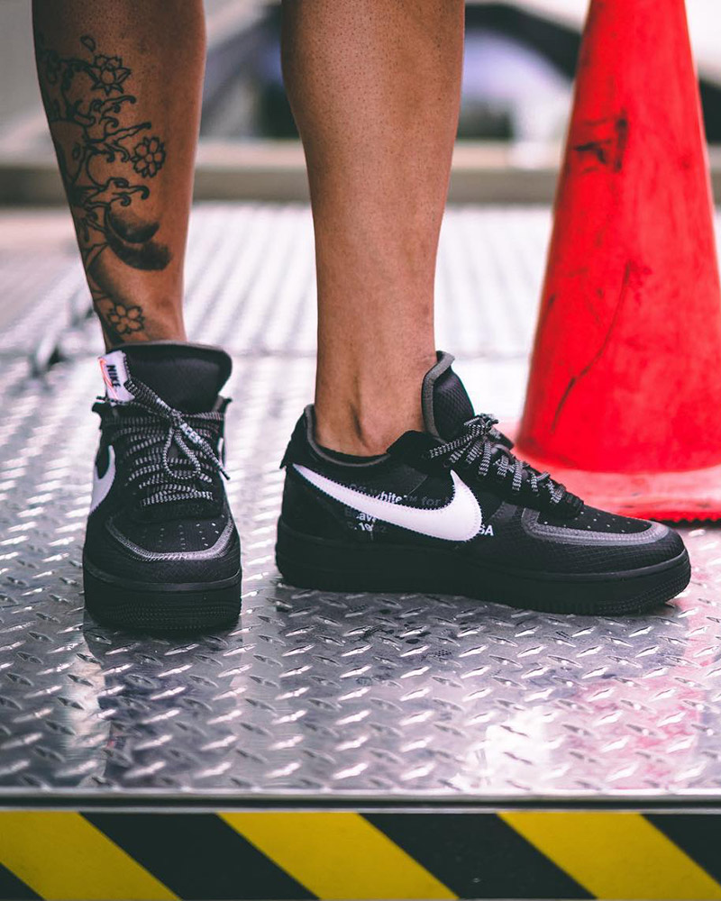 extinción vacío Excelente OFF-WHITE x Nike Air Force 1 “Black”: On-Foot Pictures Surfaced