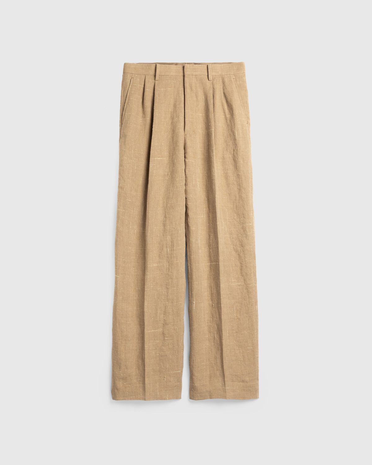 Auralee – Linen Silk Tweed Slacks Brown